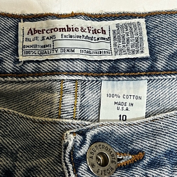 Vintage 90s Abercrombie & Fitch USA Made Mom 100% Cotton Jeans Size 10 - Picture 4 of 9